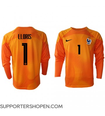 Frankrike Hugo Lloris #1 Målvakt Hemma Matchtröja VM 2022 Långärmad